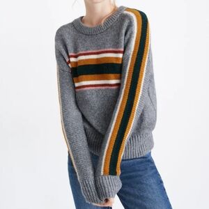 Madewell Knit Striped Heath‎ Pullover Sweater, Small
